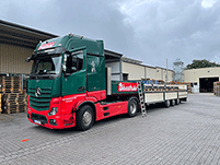 Mercedes Truck unloading at customer