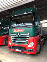 Mercedes Truck in garage